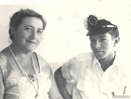 Kazimiera Marienstras nee Butkiewicz with her son Grzegorz Janusz (Zvi) - a student of Israeli Nautical Collage